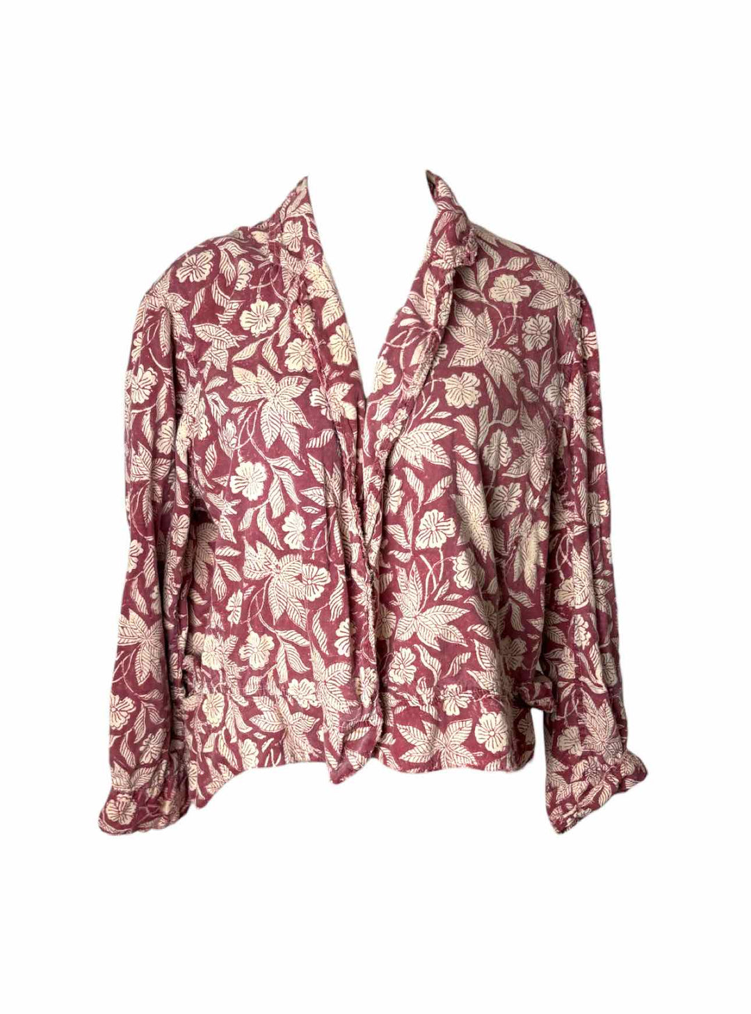 Magnolia Pearl Size OS Floral Distressed Cotton Tuxedo Jacket