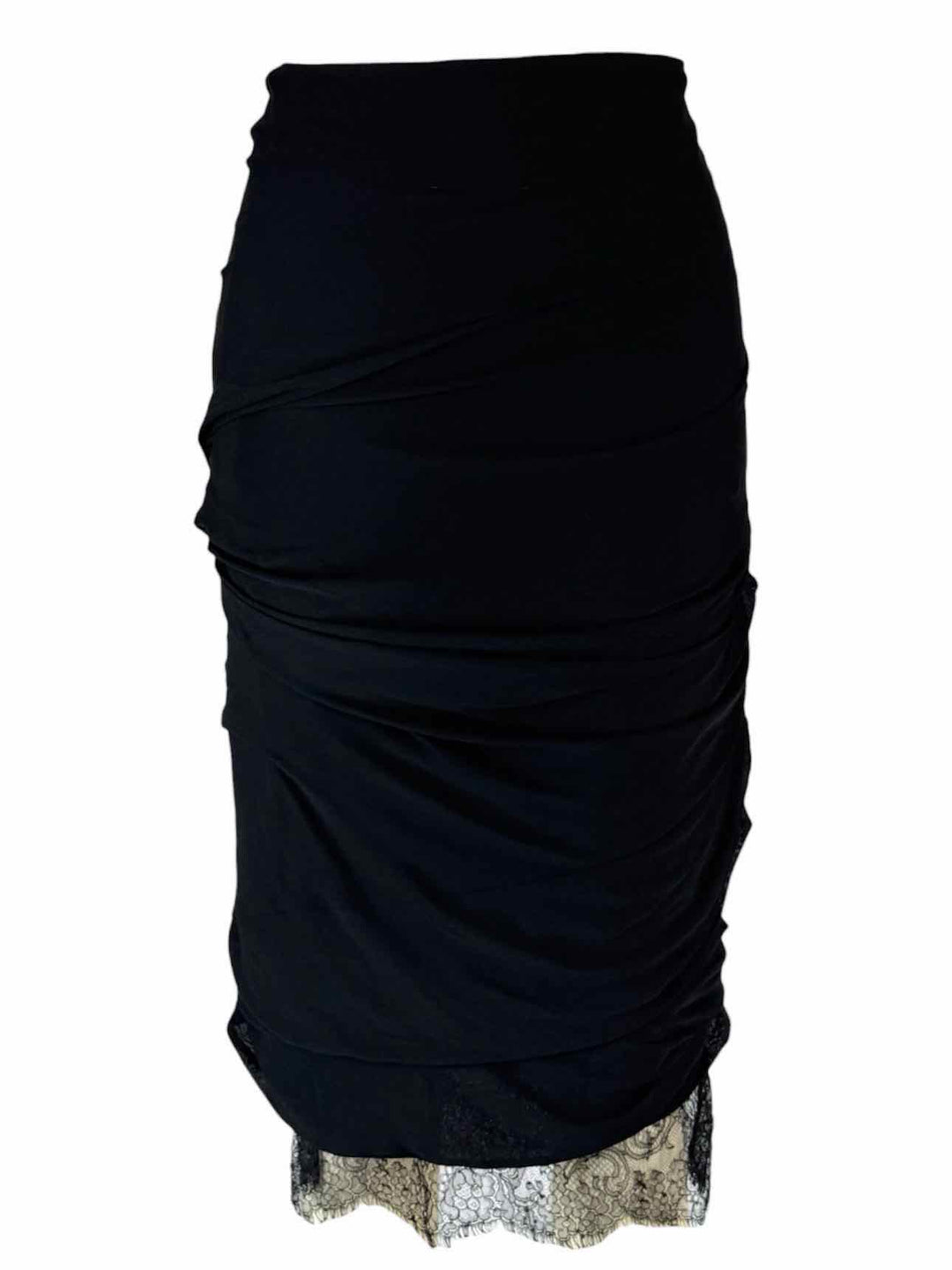 Tom Ford Size 44 Ruched Lace Trim Pencil Skirt