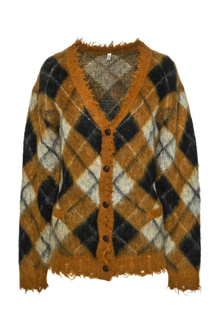 R13 Size XS Fluffy Plaid Cardigan