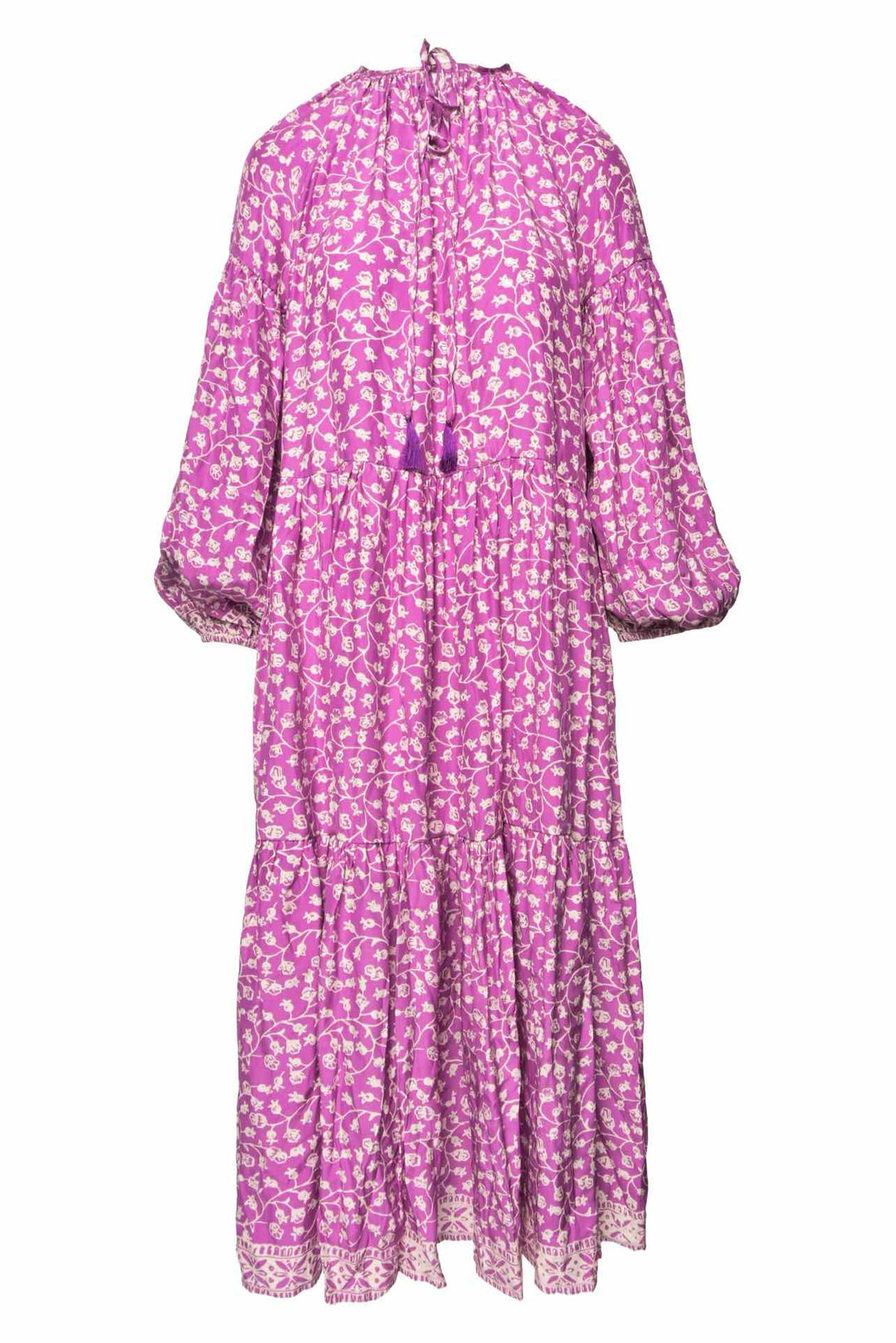 Natalie Martin Size XS Floral Long Sleeve Silk Maxi Dress