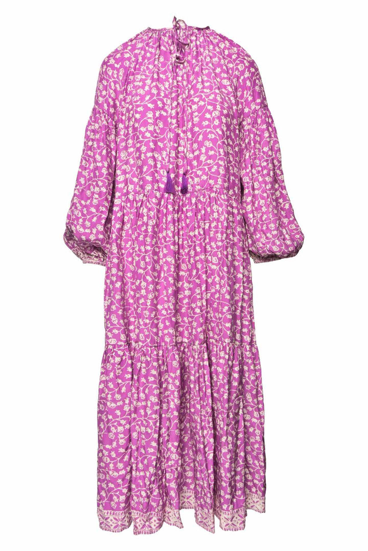Natalie Martin Size XS Floral Long Sleeve Silk Maxi Dress