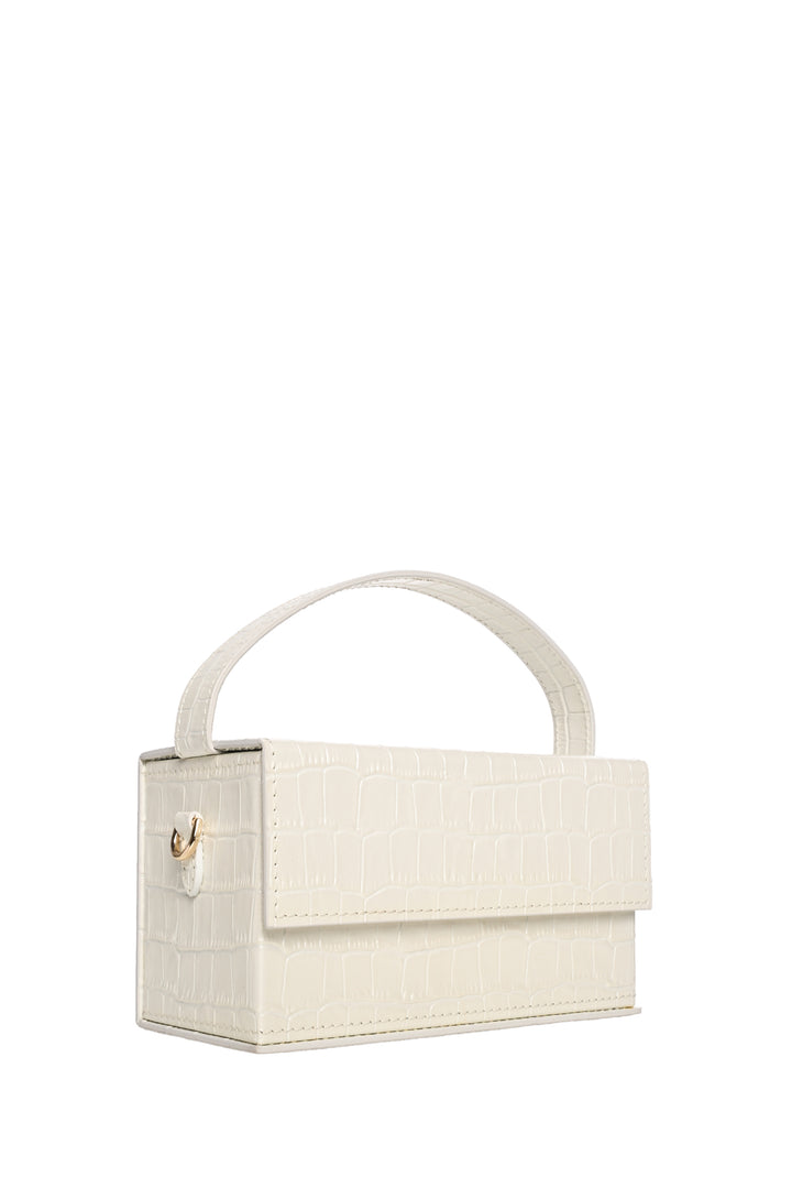 L'AFSHAR Ida Croc Embossed Shoulder Bag