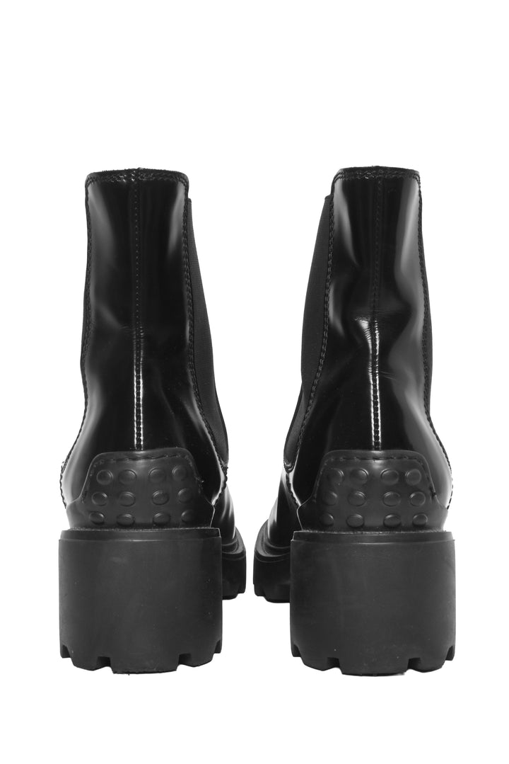 Tod's Size 37.5 Patent Leather Chelsea Ankle Boots