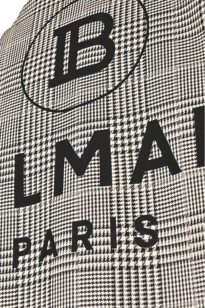 Balmain Size 52 Men's Prince of Wales Logo Bomber Jacket