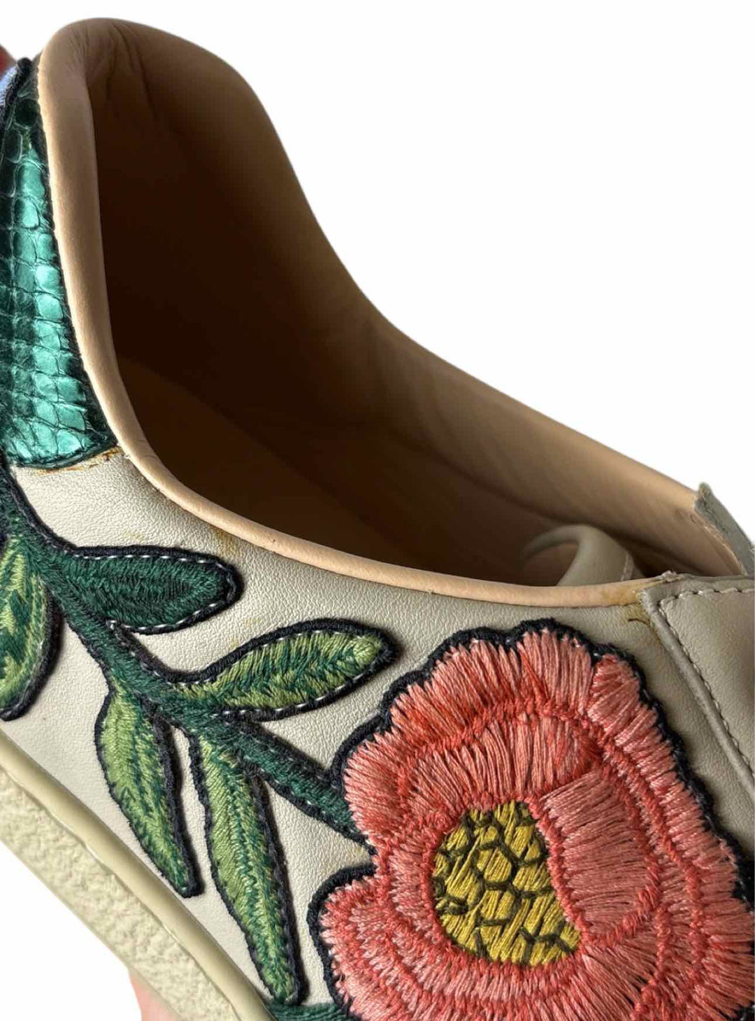 Gucci Ace Low-top Floral Embroidered Size 10 Men's Sneakers