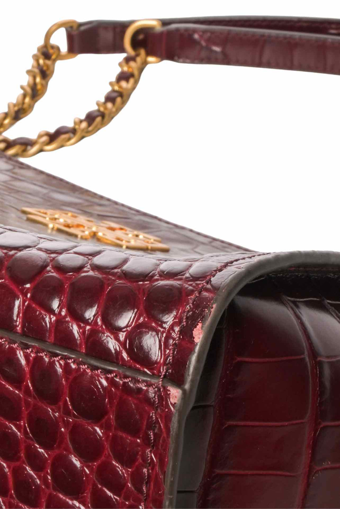 Tory Burch Britten Croc Embossed Leather Tote