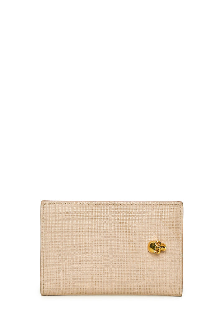 Alexander Mcqueen Skull Bifold Leather Card Holder Wallet