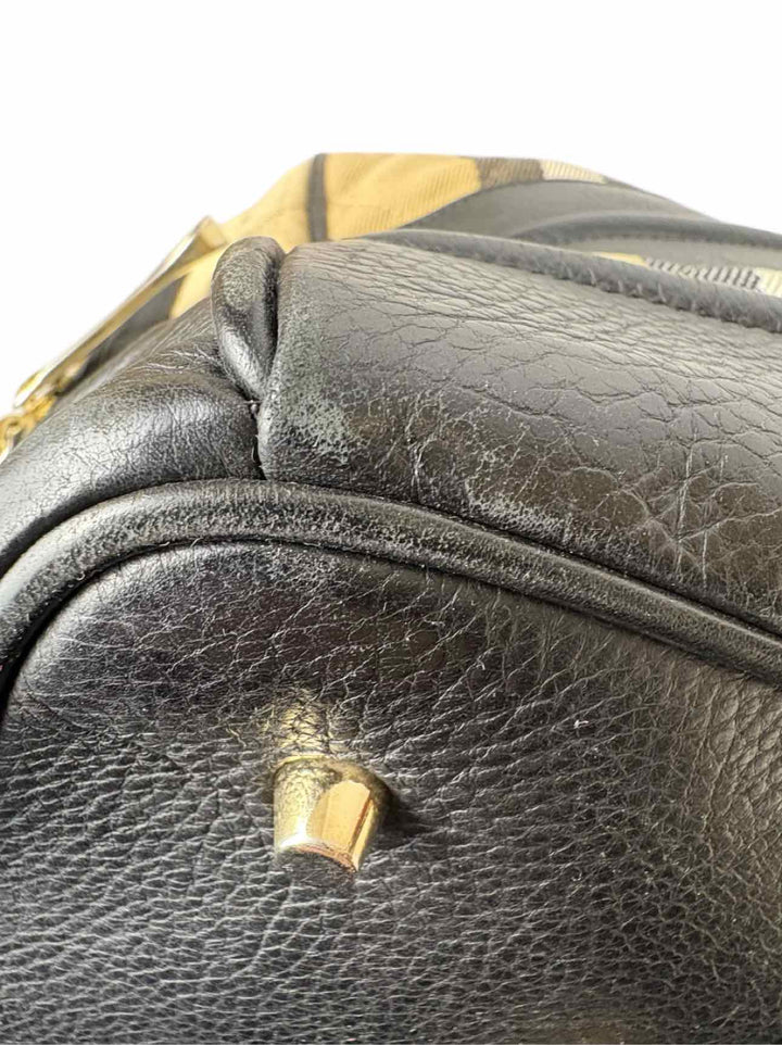 Burberry Quilted House Check fabric and Leather  Purse