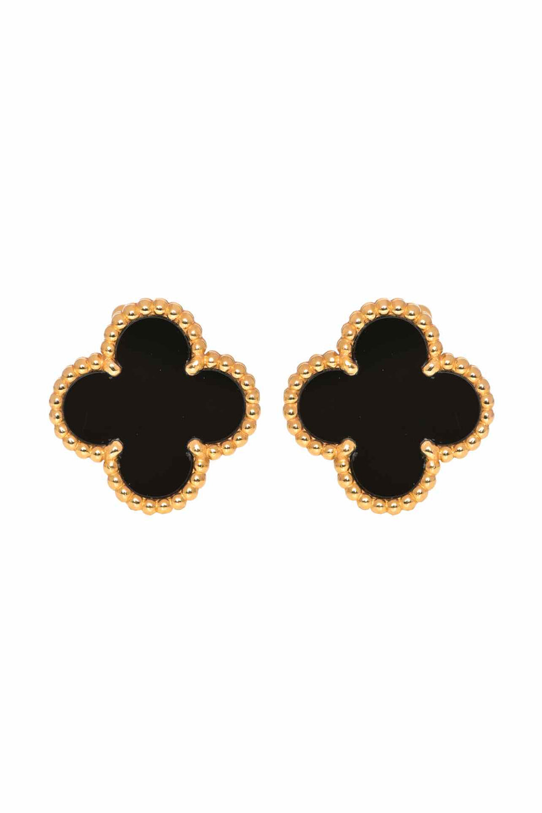 Van Cleef & Arpels 2020 18K Yellow Gold & Black Onyx Vintage Alhambra Earrings