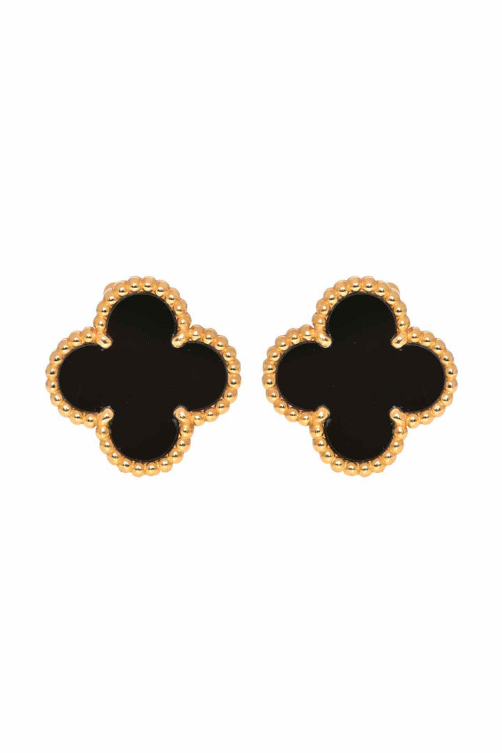 Van Cleef & Arpels 2020 18K Yellow Gold & Black Onyx Vintage Alhambra Earrings