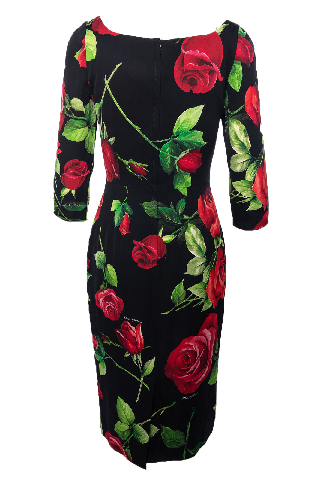 Dolce & Gabbana Size 40 Rose Print Dress