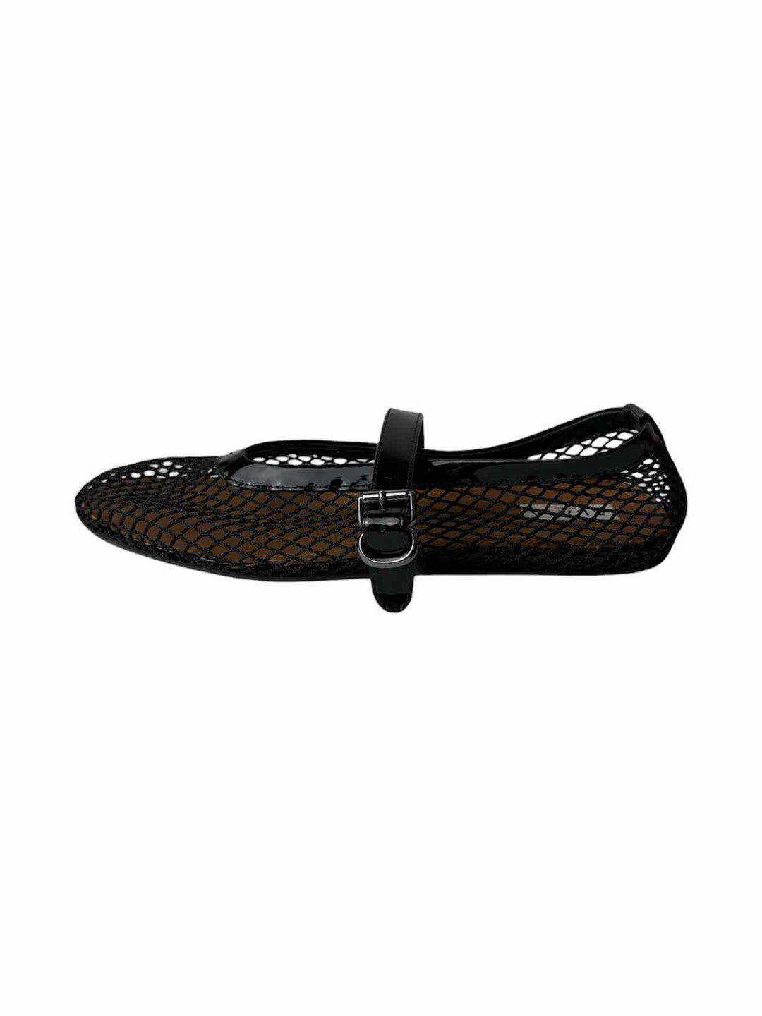 Alaia Size 40 Black Fishnet Ballerina Flats