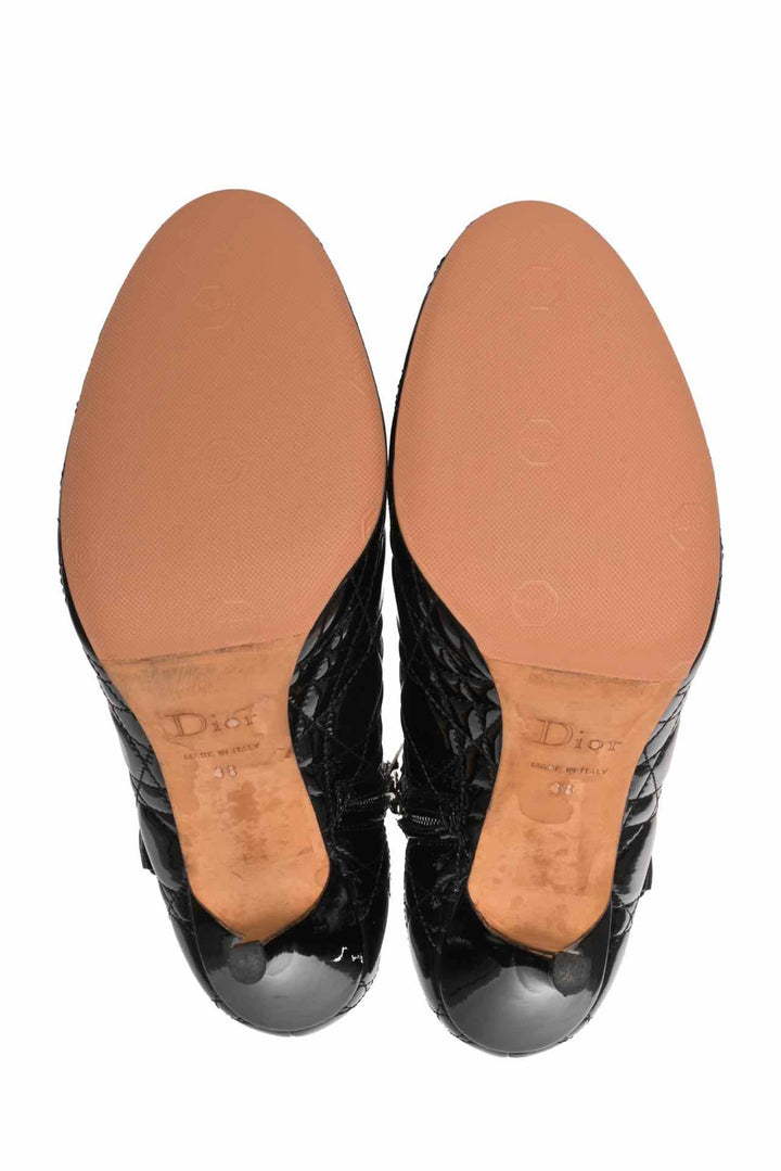 Dior Size 38 Cannage Patent Leather Boots
