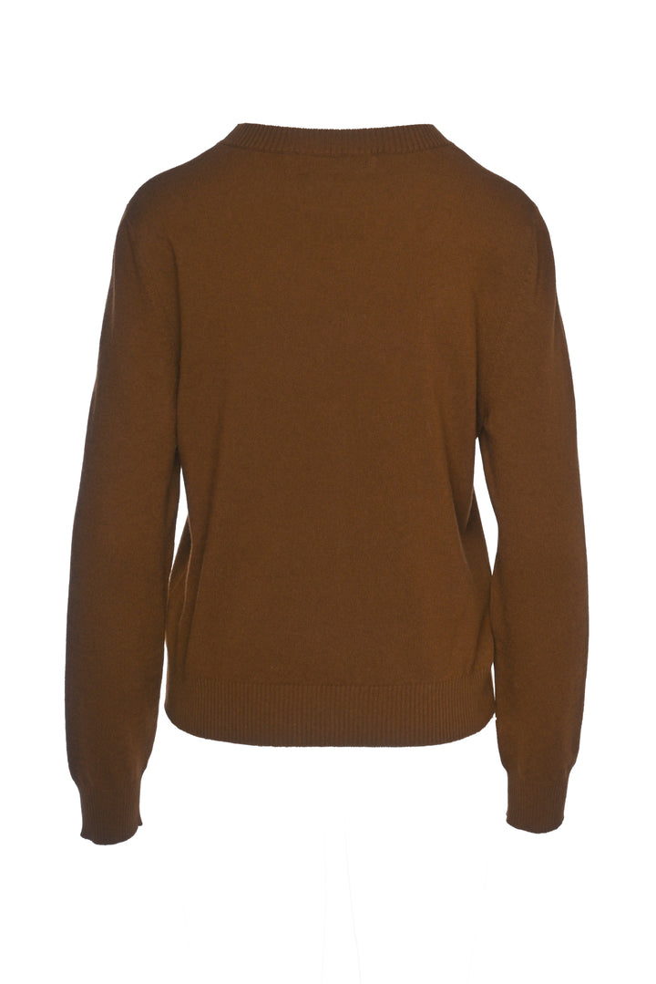 Oscar De La Renta Size L Scarfed Detail Cashmere Sweater