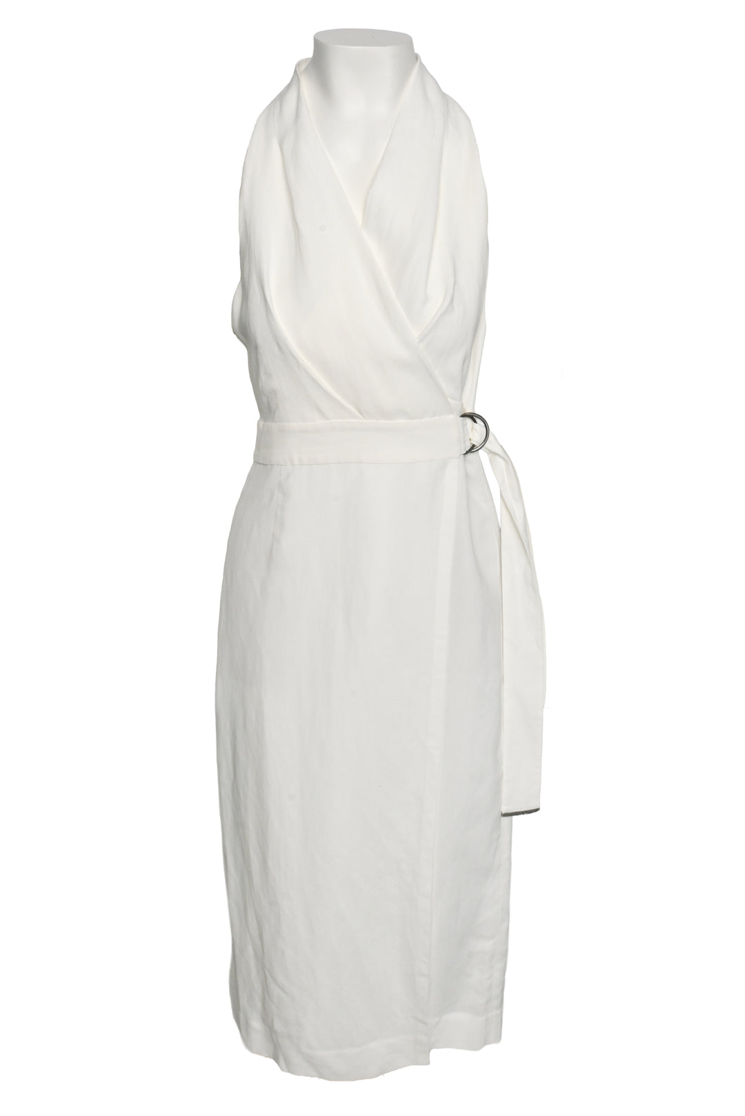 Brunello Cucinelli Size S Belted Twill Midi Wrap Dress