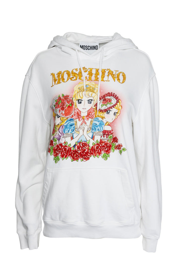 Moschino Size 4 Logo Graphic Hooded Sweatshirt