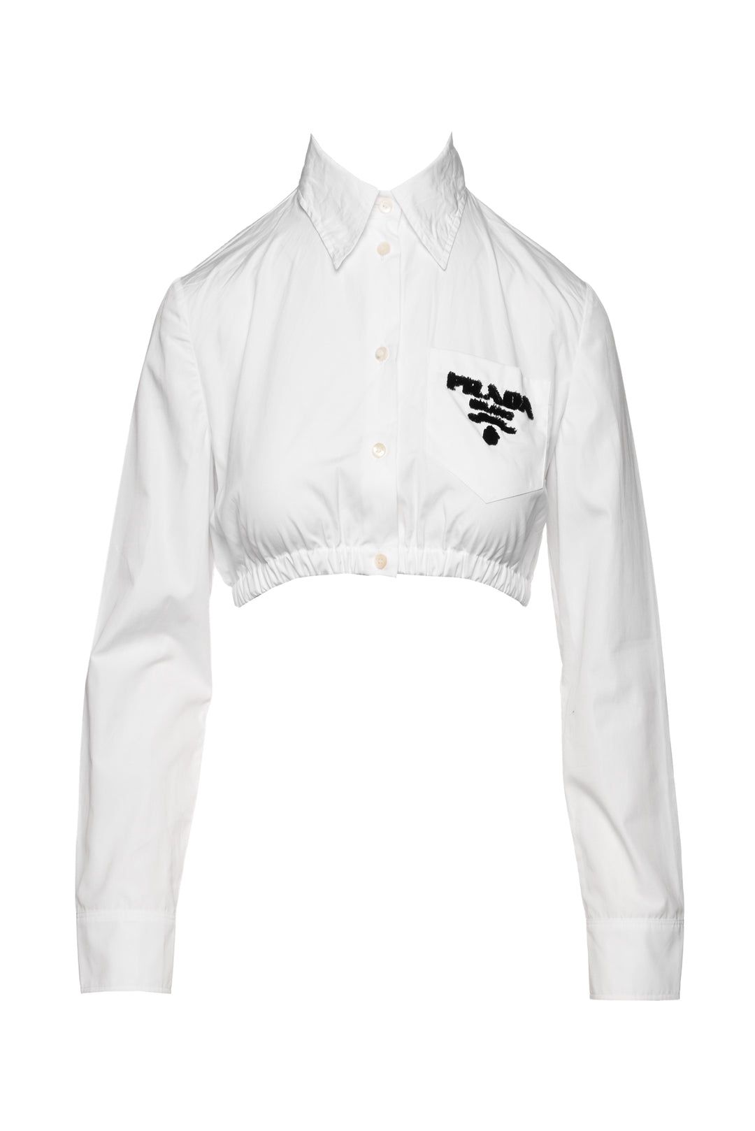 Prada Size 38 2021 Logo Cropped Shirt