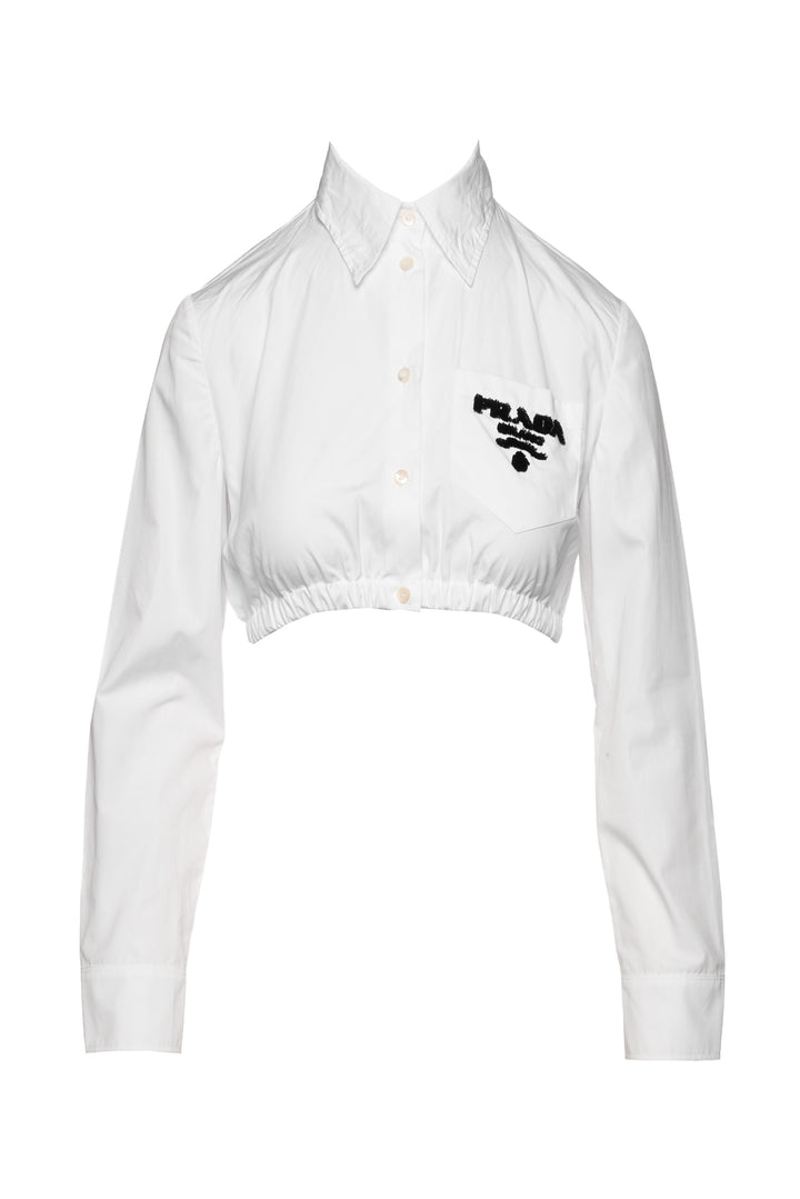 Prada Size 38 2021 Logo Cropped Shirt