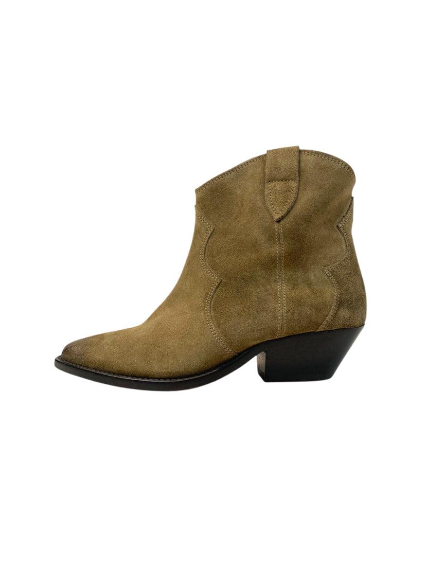 Isabel Marant Size 36 Dewina Suede Calfskin Leather Cowboy Ankle Boots