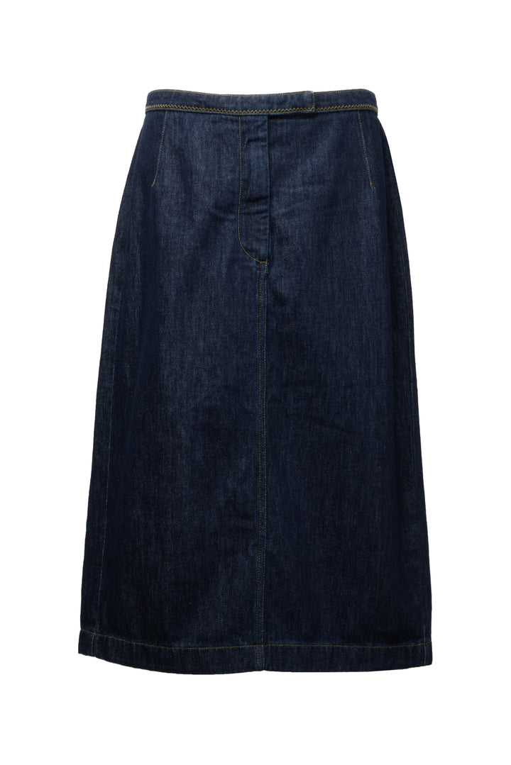 Dries Van Noten Size 40 Denim Midi Skirt