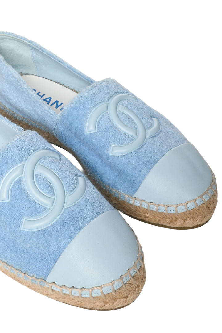 Chanel Size 38 Terry Cloth CC Espadrilles