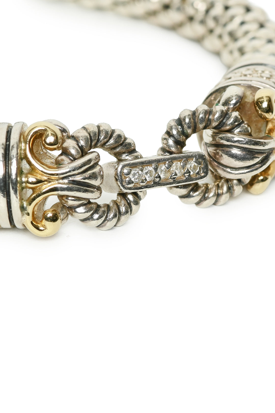 Gabrielle Bruni Silver & Gold Diamond Popcorn Caviar Bracelet