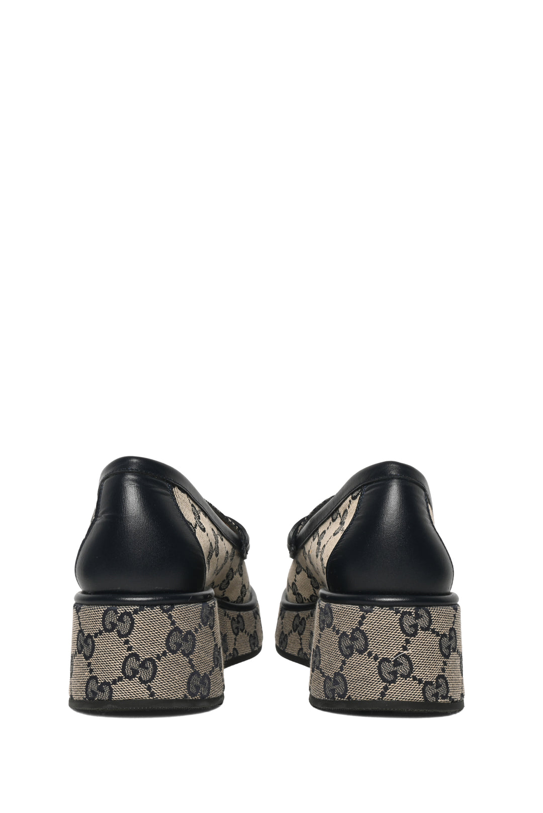 Gucci Size 37.5 Horsebit Wedge Loafers