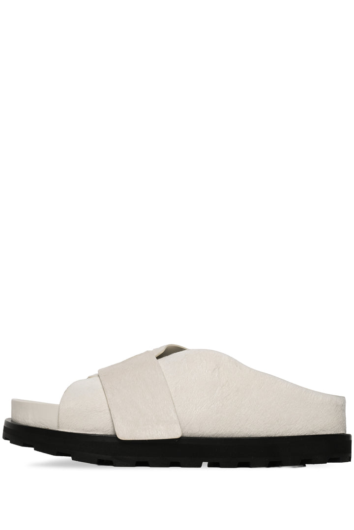 Jil Sander Size 40 Cross Strap Pony Slides