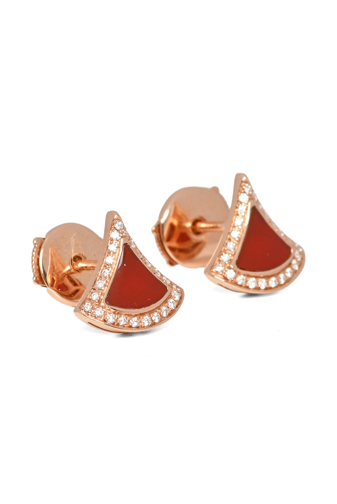Bvlgari 2026 18KT Rose Gold Carnelian & Pave Diamonds Divas' Dream Earrings