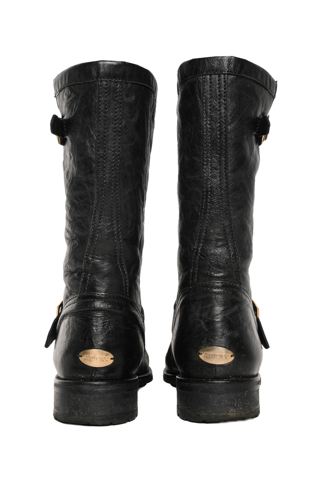 Jimmy Choo Size 38 Shearling Lined Biker Ankle Boots