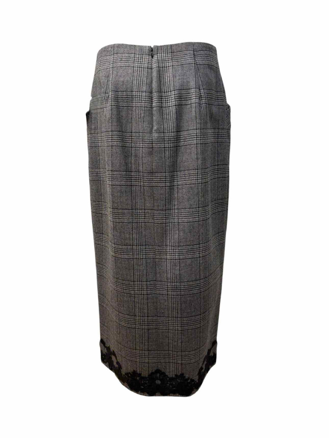 Jonathan Simkhai Size 8 Plaid Embroidered Pencil Skirt