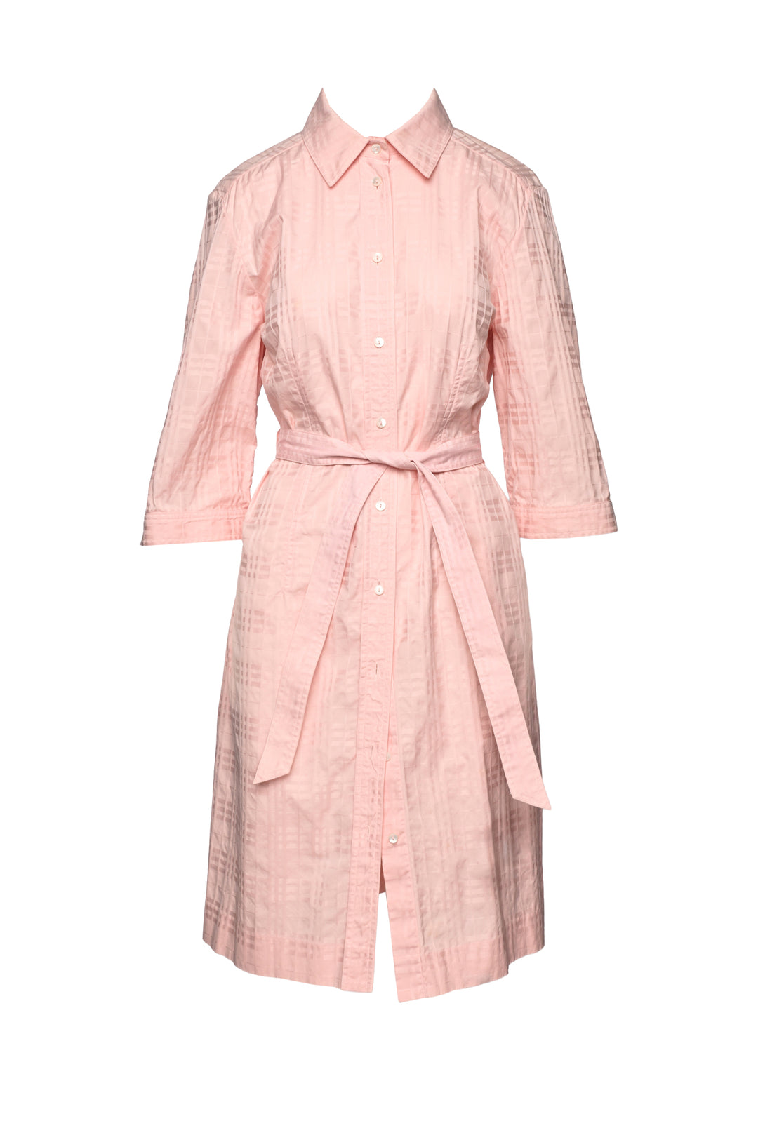 Burberry Size XL Check Print Cotton Midi Shirt Dress