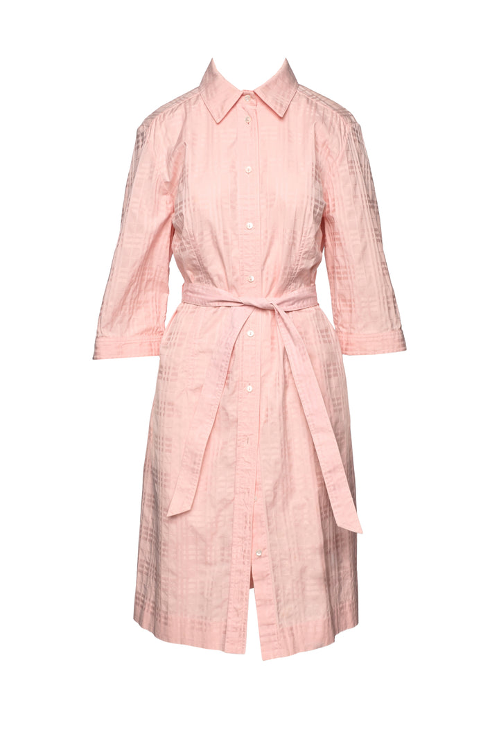 Burberry Size XL Check Print Cotton Midi Shirt Dress