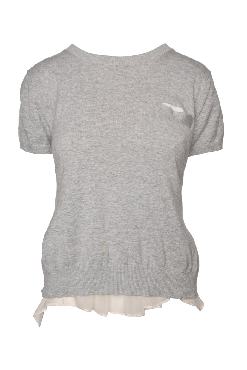 Sacai Size 3 Open Back Short Sleeve Sweater