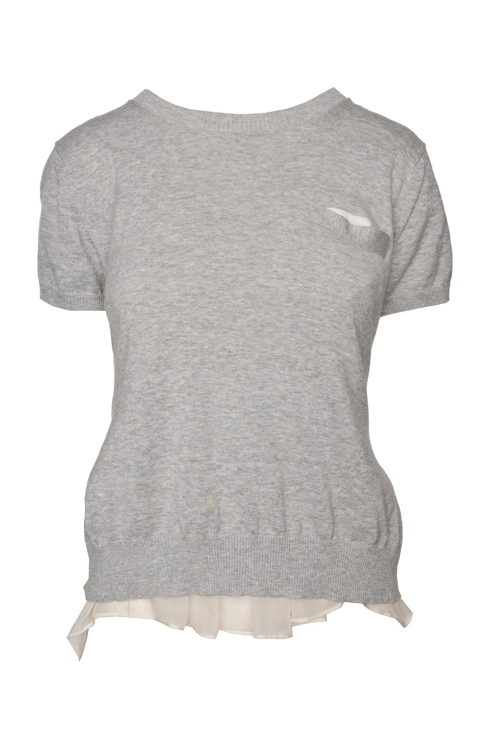 Sacai Size 3 Open Back Short Sleeve Sweater