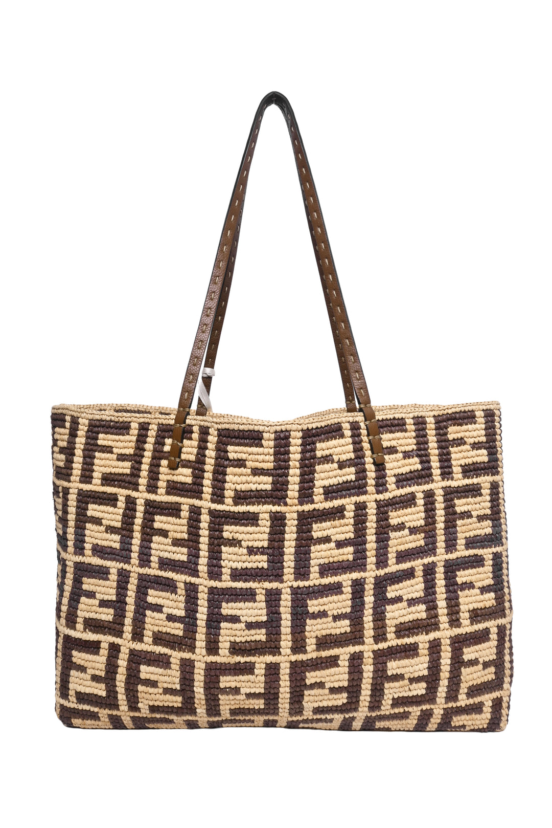 Fendi Large Roll FF Raffia Tote