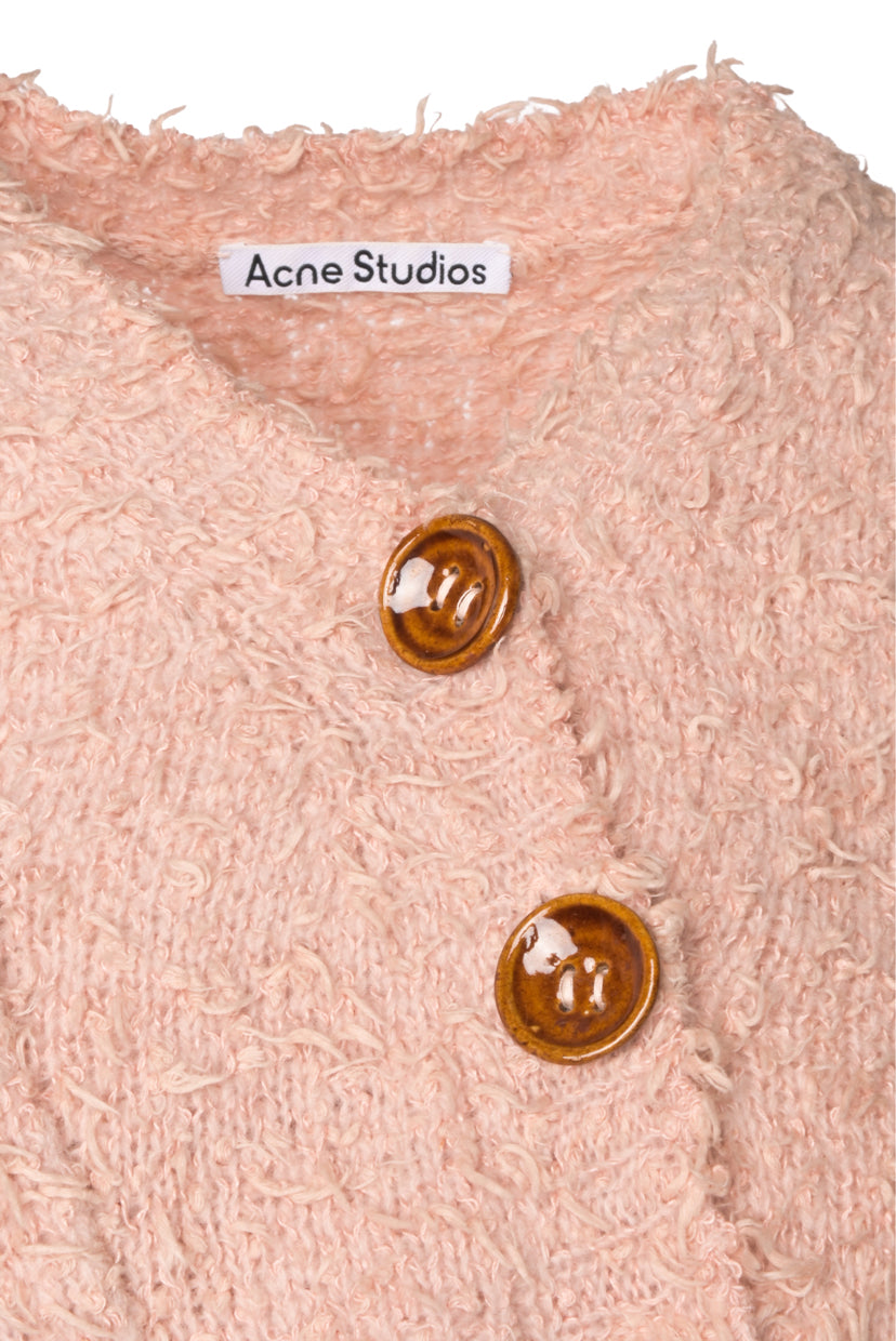 Acne Studios Size S Kinori Distressed Knit Crop Cardigan