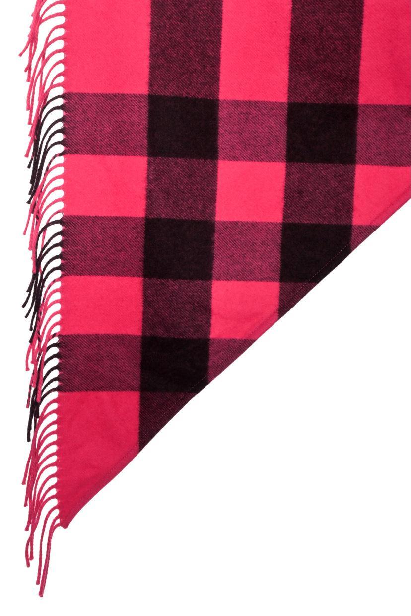 Burberry Cashmere Check Triangle Fringe Scarf