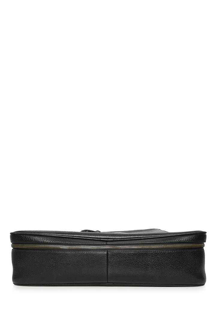 Gucci Pebbled Leather Bamboo Top Handle Suitcase Travel Bag