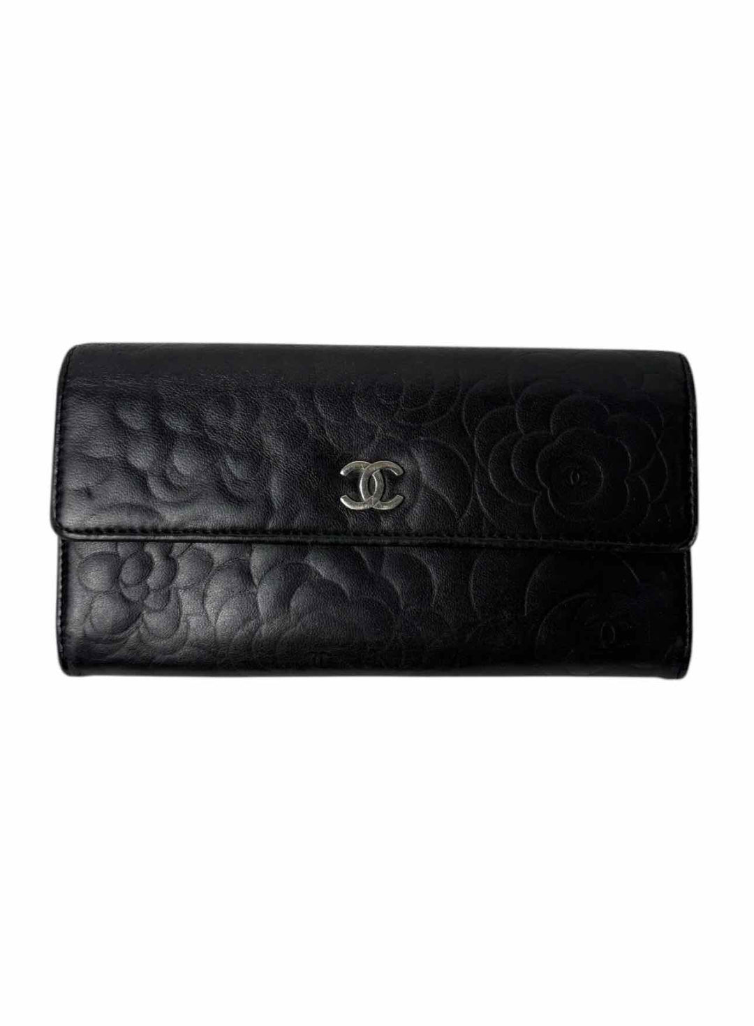 Chanel Camillia Embossed Leather Wallet