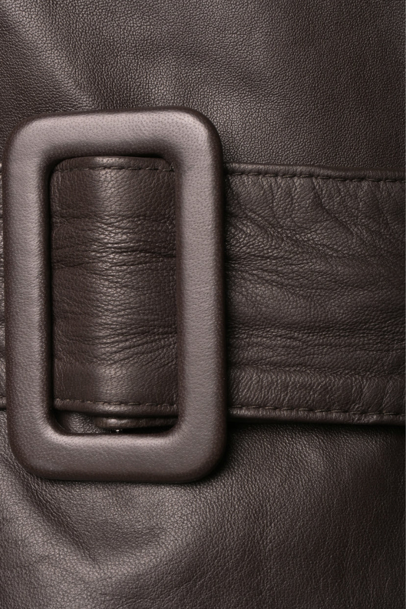 Brooks Brothers Size 2 Leather Trench Coat