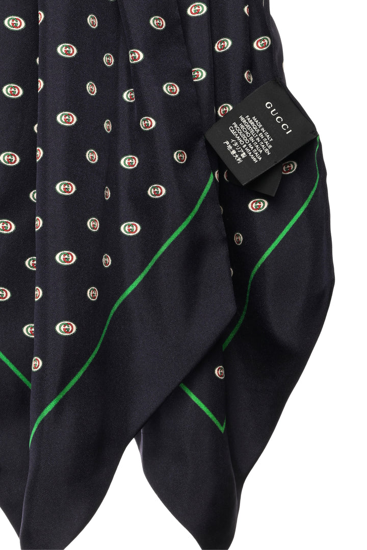 Gucci Monogram Pleated Silk Twilly