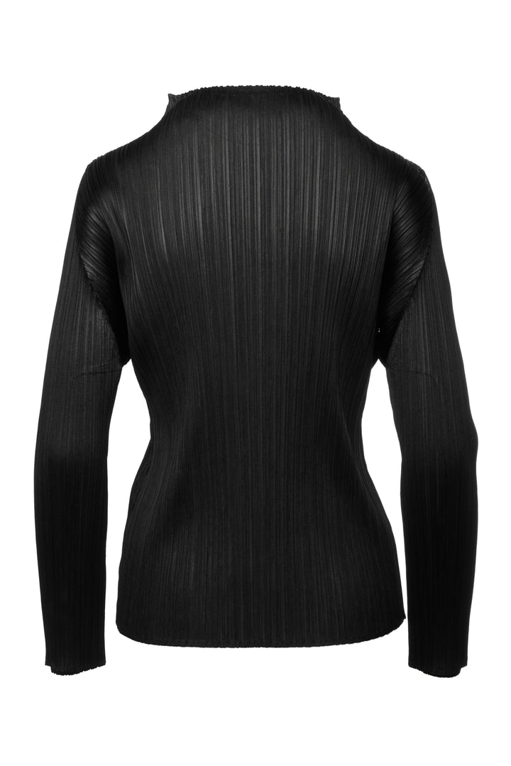 Pleats Please Size 5 Mock Neck Long Sleeve Pleated Tops