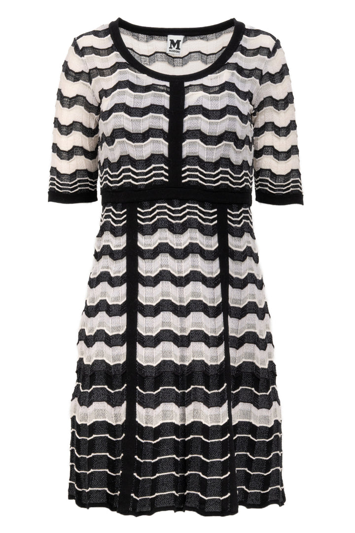 Missoni Size 42 Short Sleeve Herringbone Knit Dress