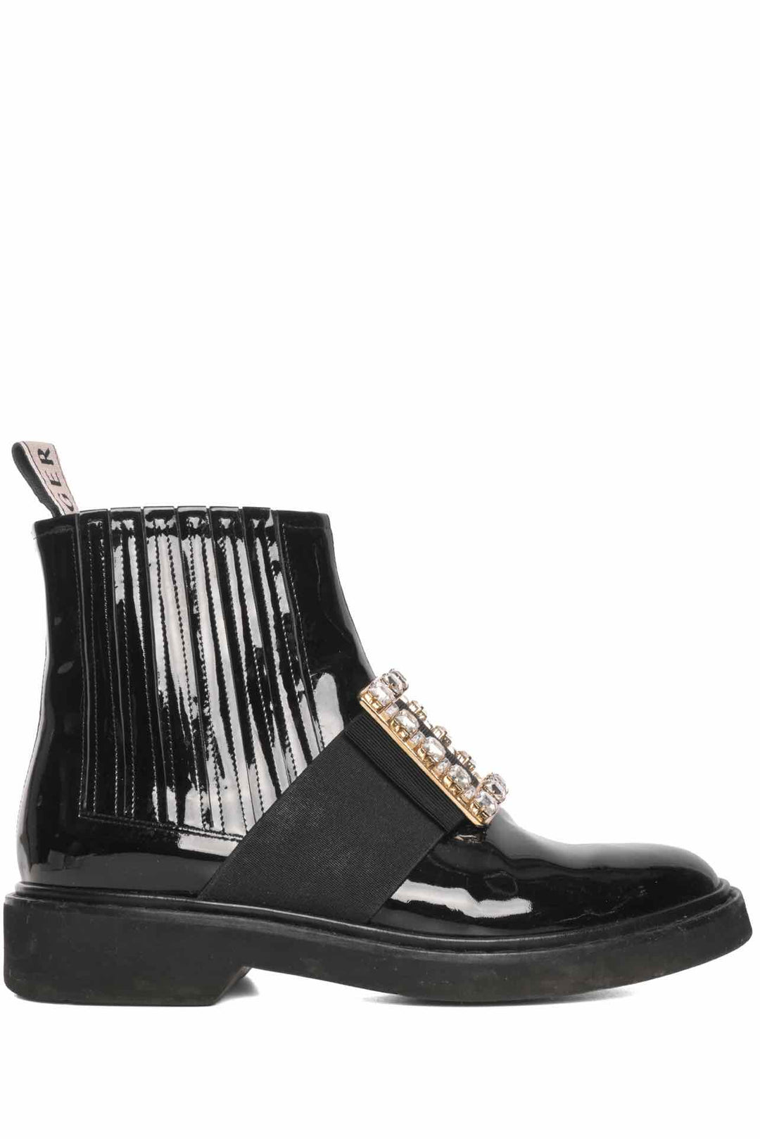 Roger Vivier Size 36.5 Viv Rangers Strass Buckle Chelsea Ankle Boots