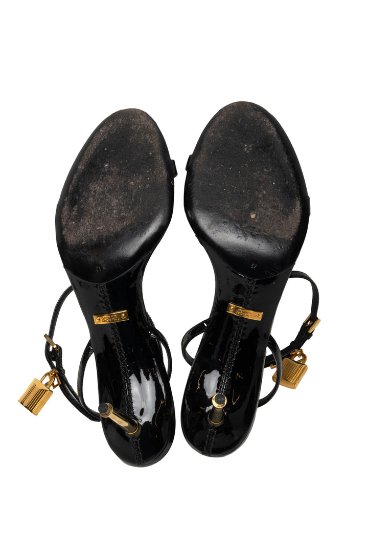 Tom Ford Size 42 Padlock Patent Sandals