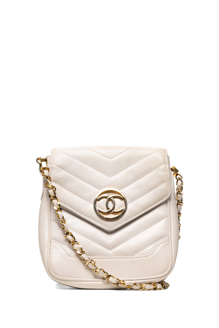 Chanel Vintage Chevron Mini Flap Shoulder Bag