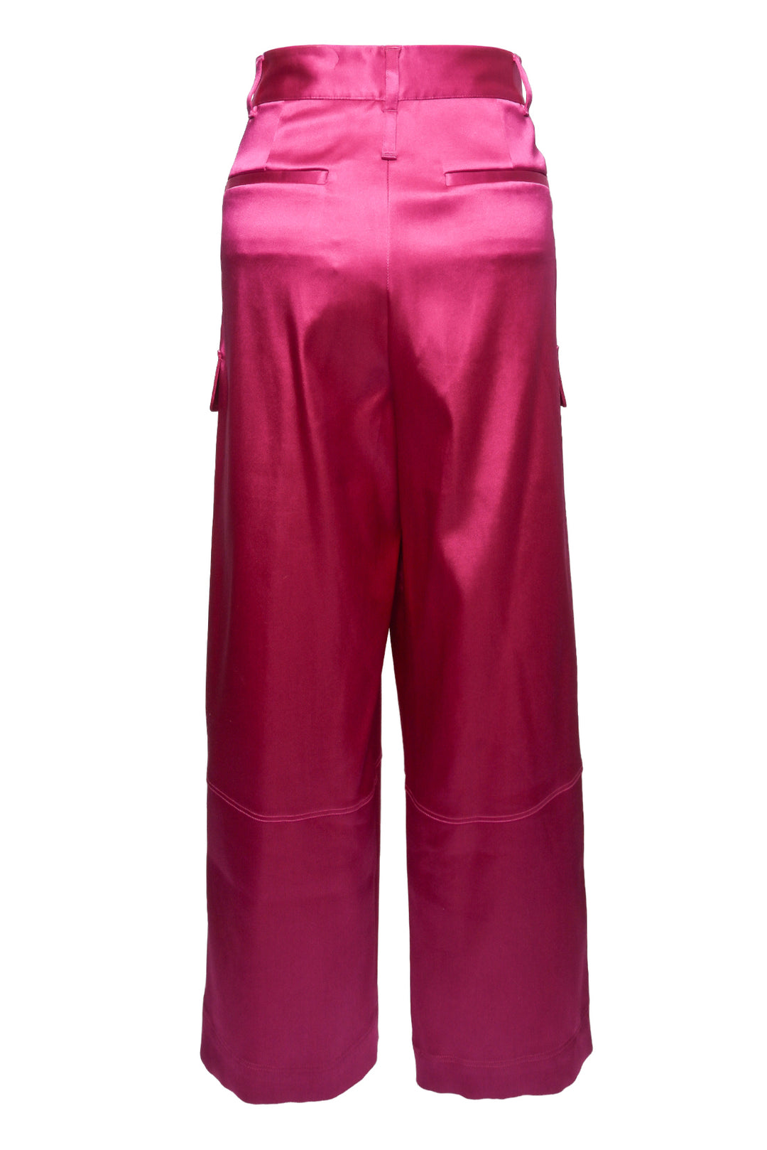 Frame Size 6 High-Rise Wide-Leg Satin Cargo Pants