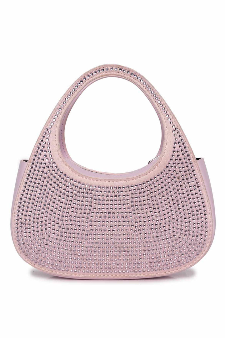 Coperni Pink Crystal Micro Baguette Swipe Shoulder Bag