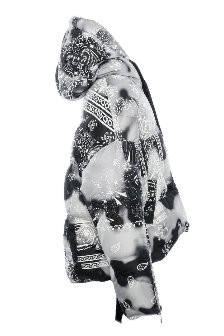 Khrisjoy Size 00 Bandana Print Down Jacket